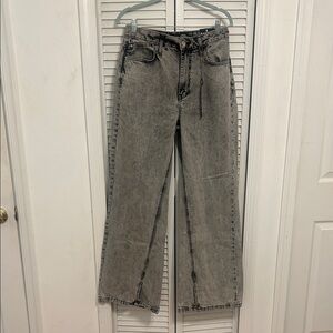 Fashion Nova Making In Obvious Split Hem Jeans - Grey